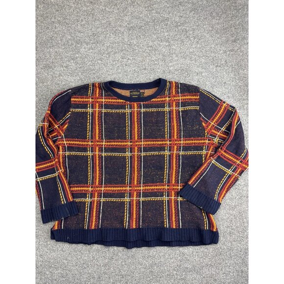 CPO Provisions Sweater Mens XL Plaid Crewneck Pullover Knit Classic - Picture 1 of 7